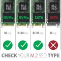 AXAGON EEM2-SB2 Obudowa zewnętrzna aluminiowa bezśrubowa USB-C 3.2 Gen 2 - M.2 NVMe / SATA SSD 30-80mm ALU pudełko czarne + USB-A - USB-C redukcja