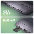 AXAGON HMC-6GM2 Wieloportovy hub 6in1 10Gbps, USB-A, USB-C, HDMI, M.2, SD/mSD, PD 100W, USB-C