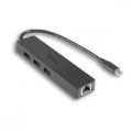 i-tec USB-C Slim 3-port HUB z adapterem Gigabit Ethernet