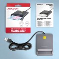 AXAGON CRE-SM3T Czytnik kart identyfikacyjnych USB, kabel 1,3m
