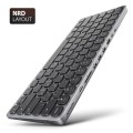 AXAGON Klawiatura HMC-KB-NRD USB-C 5Gbps z wieloportowy hub 9in1, SD/microSD, 3x USB-A, HDMI 4K/60Hz, PD 100W, Audio, Nordic layout, 60cm USB-C kabel