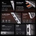 AXAGON Klawiatura HMC-KB-NRD USB-C 5Gbps z wieloportowy hub 9in1, SD/microSD, 3x USB-A, HDMI 4K/60Hz, PD 100W, Audio, Nordic layout, 60cm USB-C kabel