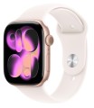 Apple Watch Series 11 GPS, koperta 42 mm z aluminium w kolorze rĂłĹźowego zĹota, pasek sportowy w kolorze Ĺagodnego rĂłĹźu - rozmiar S/M
