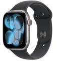 Apple Watch Series 11 GPS+Cellular koperta 46 mm z aluminium w kolorze gwiezdnej szarości, pasek sportowy w kolorze czarnym - rozmiar S/M