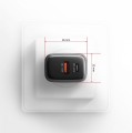 AXAGON Ładowarka sieciowa ACU-PQ67D PD&QC 67W 2-port GaN, Ekran LED, USB-A  + USB-C