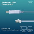 Digitus Kabel adapter do konsoli USB-A 2.0 męski do RJ45 | Chipset FTDI (FT232RNL) | jasnoniebieski | 1.8m