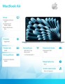 Apple MacBook Air 13.6 cala: M4 10/10, 16GB, 512GB SSD, 70W - Błękitny