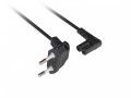 Lanberg Kabel zasilający EURO ( radiowy) CEE 7/16 - IEC 320 C7 3m kątowy VDE czarny