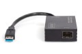 Digitus Karta sieciowa przewodowa USB 3.0 A do RJ45 Gigabit SFP Ethernet 1 Gbps Fiber Chipset RTL8153