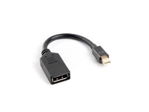 Lanberg Adapter mini Displayport (M) -> DisplayPort (F) na kablu 10cm    czarny