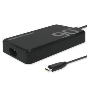 Qoltec Ładowarka sieciowa 90W GaN Fast SLIM | PD | 5-20V | 4.5A | USB-C 3.1 | Laptop | MacBook | Smartfon | +kabel