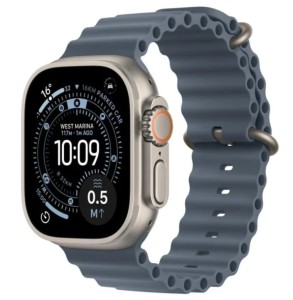 Apple Watch Ultra 3 GPS + Cellular Koperta 49 mm z tytanu w kolorze naturalnym Pasek Ocean w kolorze marynarskiego granatu