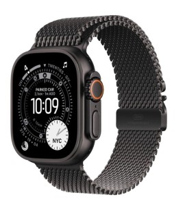 Apple Watch Ultra 3 GPS + Cellular, koperta 49 mm z tytanu w kolorze czarnym, bransoleta mediolańska z tytanu w kolorze czarnym - rozmiar S