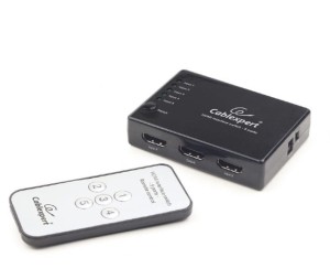 Gembird Przełącznik HDMI z pilotem - pięć nadajników jeden      odbiornik