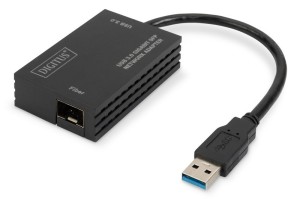 Digitus Karta sieciowa przewodowa USB 3.0 A do RJ45 Gigabit SFP Ethernet 1 Gbps Fiber Chipset RTL8153