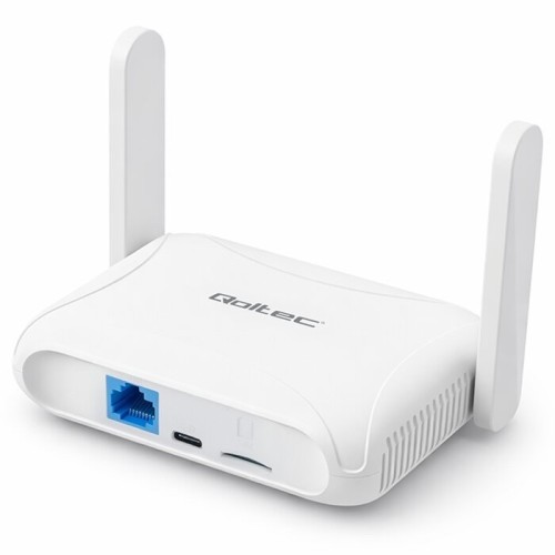 Qoltec Router Home&Travel 4G LTE WiFi 6 | AX300 | 2.4GHz | Dual Antena |USB-C | Micro SIM