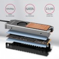 AXAGON CLR-M2FAN Miedziany radiator z wentylatorem do dwustronnych dysków M.2 SSD, wysokość 13mm