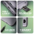 AXAGON HMC-12GM2 Wieloportowy hub USB + M.2 pozycja, 12in1 10Gbps, 3x USB-A, USB-C, HDMI, DP,  RJ-45, SD/mSD, audio, PD