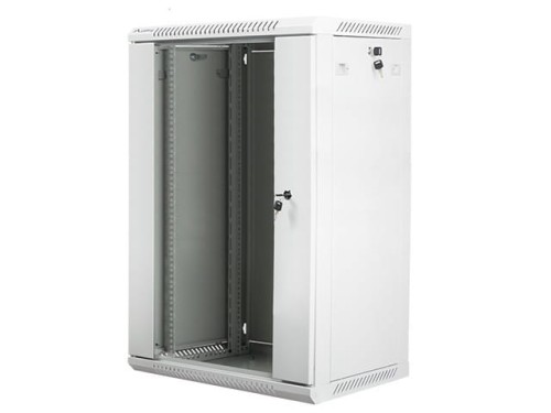 Lanberg Szafa instalacyjna wisząca 19'' 18U 600X450mm szara (drzwi       szklane)