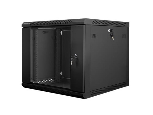 Lanberg Szafa instalacyjna wisząca 19'' 9U 600X600mm czarna (drzwi       szklane)