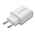 Qoltec Ładowarka sieciowa | 18W | 5-12V | 1.5-3A | USB typ C PD |  USB QC 3.0 | Biała