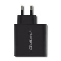 Qoltec Ładowarka sieciowa | 63W | 5-20V | 1.5-3A | USB typ C PD |       USB QC 3.0 | Czarna
