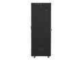 Lanberg Szafa instalacyjna rack stojąca 19 42U 600x800 czarna, drzwi perforowane lcd (flat pack)