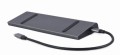 Gembird Adapter USB-C 9w1, HDMI, USB-C PD, VGA, DP, USBx3, Audio, LAN