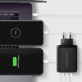 AXAGON Ładowarka sieciowa ACU-DPQ100  GaN 100W, 3x port (USB-A + dual USB-C) PD3.0/QC4+/PPS/Apple Czarna