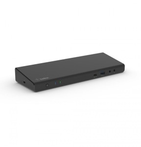 Belkin Stacja dokująca USB C Display Link, obsługa trzech wyświetlaczy do 4K, HDMI, DP, USB C, USB A, GbE, Audio, PD 85w, kompatybilność z Mac/PC/Chro