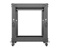 Lanberg Open rack 19" 12U 600x600-1100 regulowany czarny