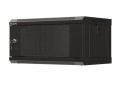 Lanberg Szafa instalacyjna rack wisząca 19" 4U 540x350 czarna drzwi   przeszklone ( flat pack)
