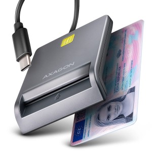 AXAGON CRE-SM3TC Czytnik kart identyfikacyjnych USB-C, 1.2m kabel