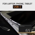 Qoltec Ładowarka sieciowa 65W GaN Super Fast SLIM | PD | 5-20V | 3.25A |USB-C 3.1 | Laptop | MacBook | Smartfon | +kabel