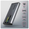 AXAGON EEM2-SD2 Obudowa zewnętrzna aluminiowa bezśrubowa USB-A/C 3.2 Gen2 M.2 NVMe/SATA display LCD