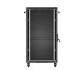 Lanberg Szafa instalacyjna rack stojąca 19" 22U 600x1200 czarna drzwi   przeszklone (flat pack)
