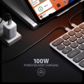 AXAGON Klawiatura HMC-KB-CRL USB-C 5Gbps z wieloportowy hub 9in1, SD/microSD, 3x USB-A, HDMI 4K/60Hz, PD 100W, Audio, Cyrillic layout, 60cm USB-C kabe