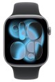 Apple Watch Series 11 GPS+Cellular koperta 42 mm z aluminium w kolorze gwiezdnej szarości, pasek sportowy w kolorze czarnym - rozmiar S/M