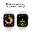 Apple Watch SE 3 GPS+Cellular koperta 44 mm z aluminium w kolorze księżycowej poświaty, pasek sportowy w kolorze księżycowej poświaty - rozmiar S/M
