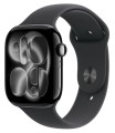 Apple Watch Series 11 GPS+Cellular koperta 42 mm z aluminium w kolorze onyksu, pasek sportowy w kolorze czarnym - rozmiar M/L