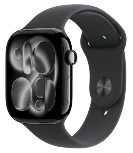 Apple Watch Series 11 GPS+Cellular koperta 42 mm z aluminium w kolorze onyksu, pasek sportowy w kolorze czarnym - rozmiar M/L