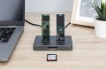 Digitus Stacja dokująca USB-C 3.2 Gen2 dla dysków SSD M.2 Duo NVMe oraz SATA (max. 2x 4 TB) z czytnikiem kart SD-Express 7.1 (max. 2 TB), czarna