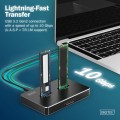 Digitus Stacja dokująca USB-C 3.2 Gen2 dla dysków SSD M.2 Duo NVMe oraz SATA (max. 2x 4 TB) z czytnikiem kart SD-Express 7.1 (max. 2 TB), czarna