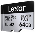 Lexar Karta pamięci microSD 64GB C10 A2 U3 V30 205/100MB/s Silver Plus