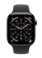 Apple Watch Series 11 GPS + Cellular, koperta 42 mm z tytanu w kolorze łupku, pasek sportowy w kolorze czarnym - rozmiar S/M