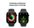 Apple Watch Series 11 GPS + Cellular, koperta 46 mm z tytanu w kolorze łupku, pasek sportowy w kolorze czarnym - rozmiar S/M
