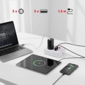 Maclean Listwa zasilająca 2 gniazda MCE387 W 3xUSB, 110-240V AC 50/60Hz, 2.1A max 2500W, 1.5m, biała