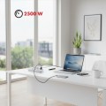 Maclean Listwa zasilająca MCE391 W 6 gniazd 4xUSB-A 1xUSB-C 110-240V AC 50/60Hz, 2.1A max 2500W, biała