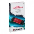 Kingston Dysk zewnętrzny SSD 1TB DualPortable USB-A/C 3.2 Gen2