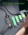 IcyBox Obudowa dysku IB-1826MCL-CU31 M.2 NVMe i SATA obudowa, RGB lighting, USB 3.2 Gen 2, 10 Gbps